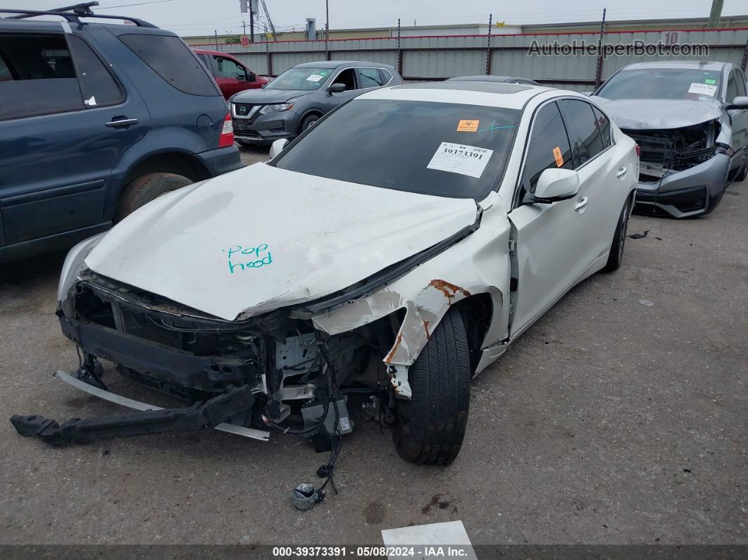 2015 Infiniti Q50 Premium White vin: JN1BV7AP7FM346243