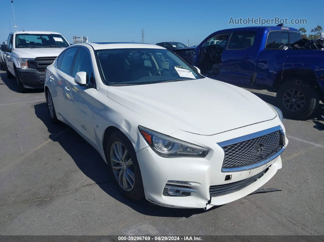 2015 Infiniti Q50 Premium White vin: JN1BV7AP7FM350230