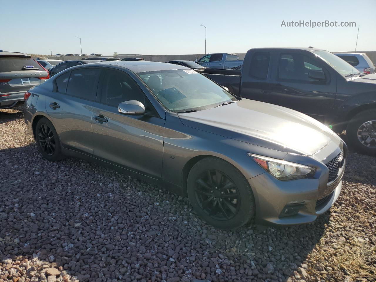 2015 Infiniti Q50 Base Charcoal vin: JN1BV7AP7FM357405