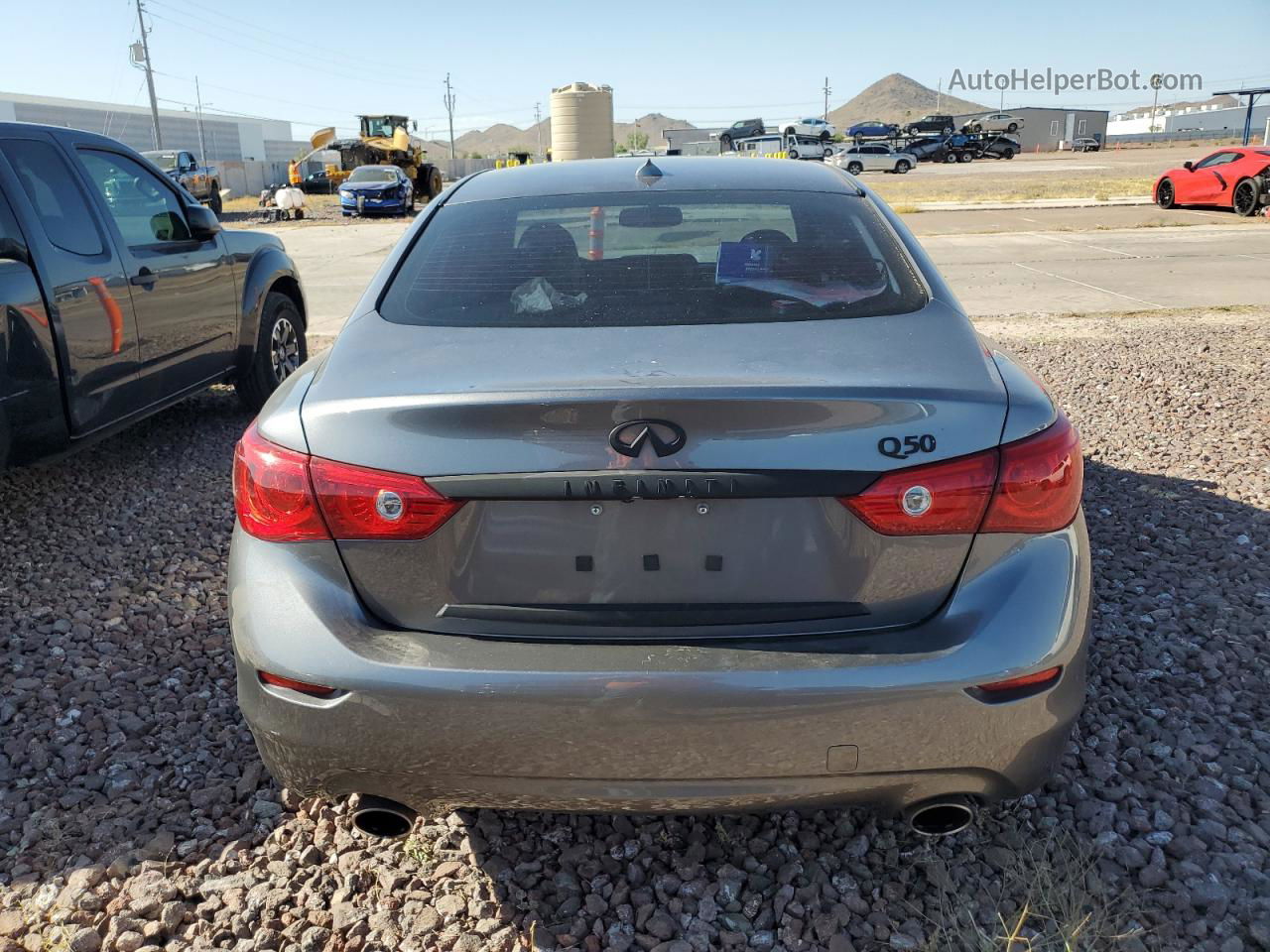 2015 Infiniti Q50 Base Charcoal vin: JN1BV7AP7FM357405