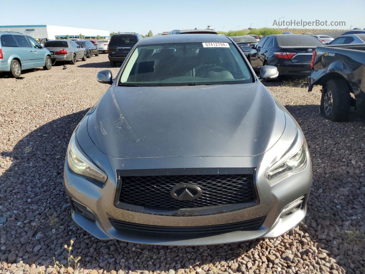 2015 Infiniti Q50 Base Charcoal vin: JN1BV7AP7FM357405