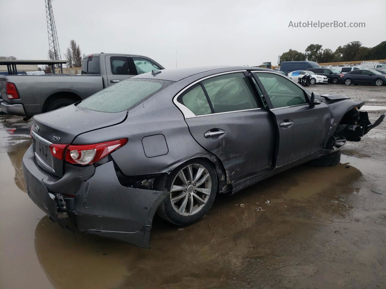 2014 Infiniti Q50 Base Gray vin: JN1BV7AP8EM676889