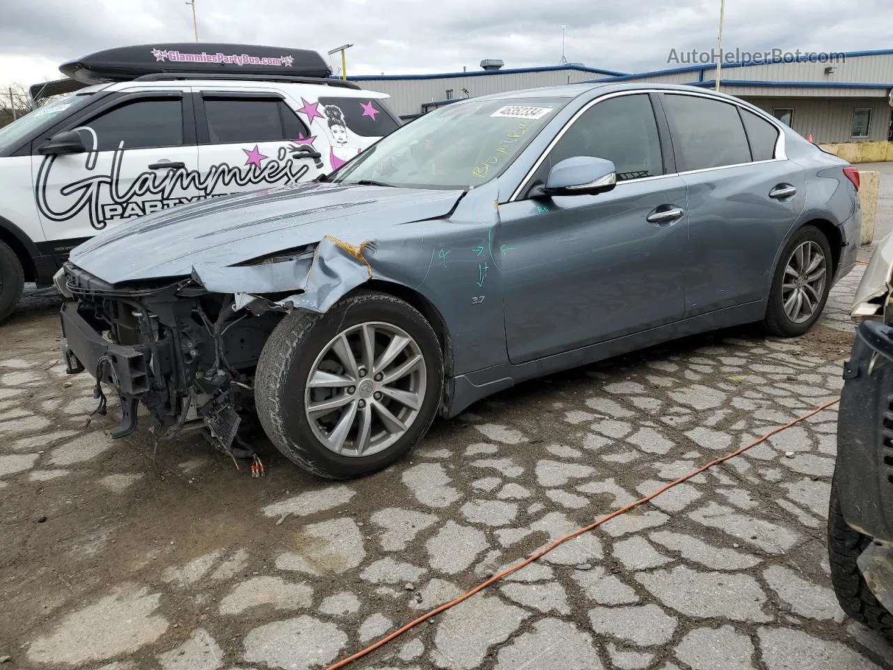 2014 Infiniti Q50 Base Синий vin: JN1BV7AP8EM680540