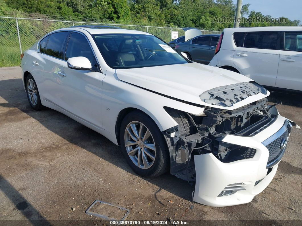 2014 Infiniti Q50 Premium/sport White vin: JN1BV7AP8EM686130