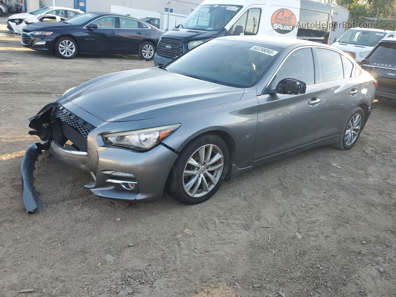 2014 Infiniti Q50 Base Gray vin: JN1BV7AP8EM687715