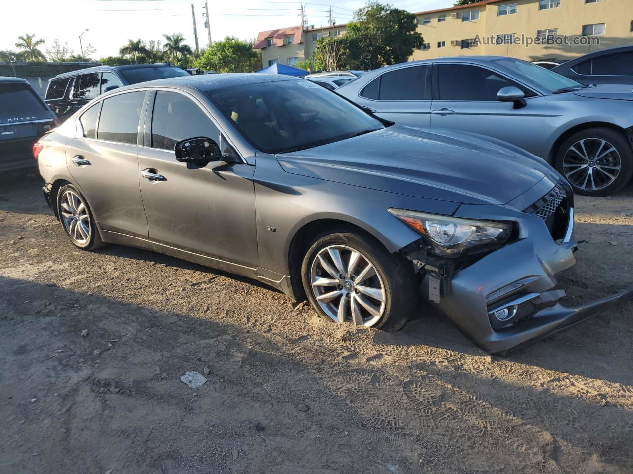 2014 Infiniti Q50 Base Gray vin: JN1BV7AP8EM687715