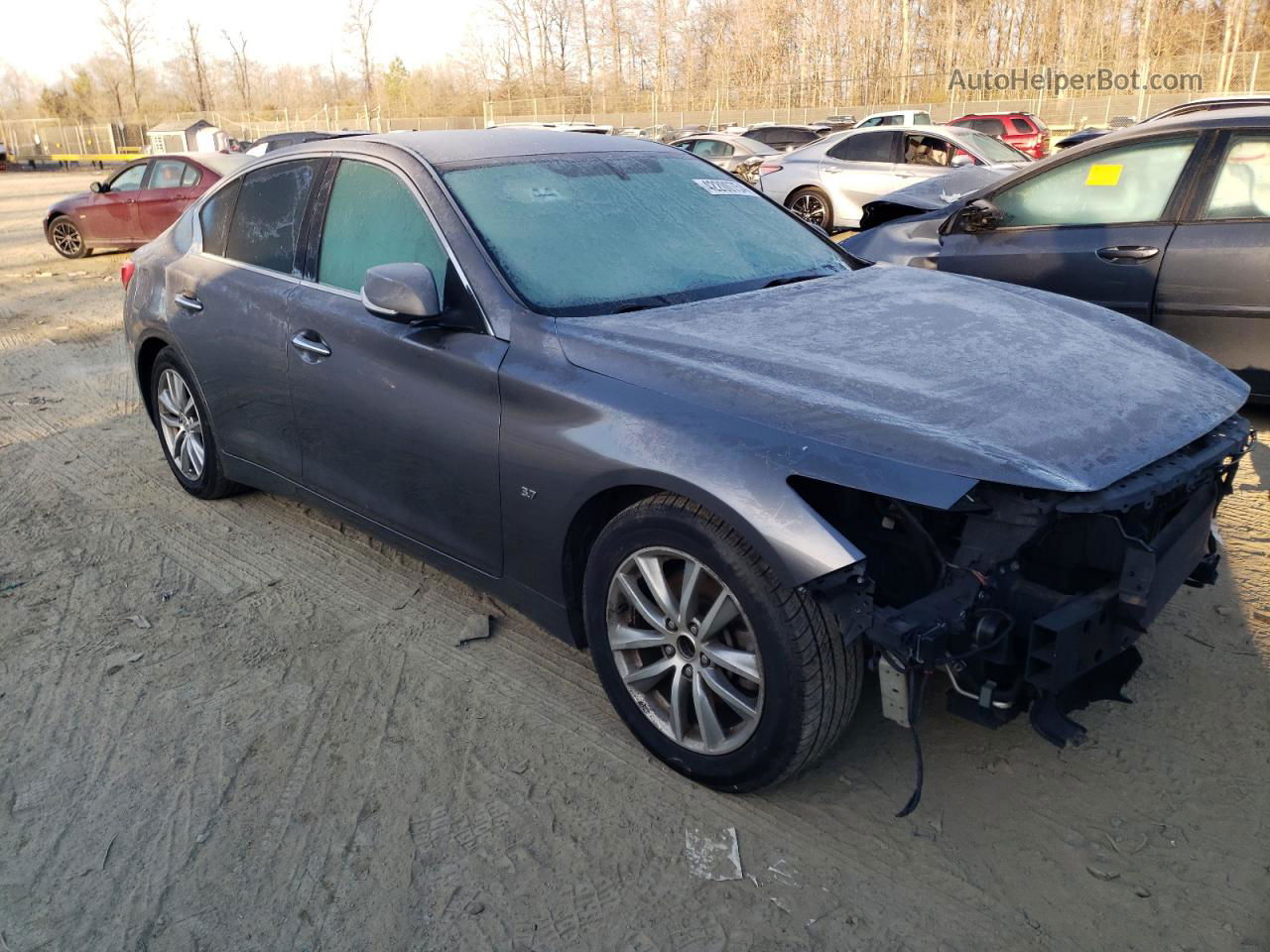 2014 Infiniti Q50 Base Gray vin: JN1BV7AP8EM690128