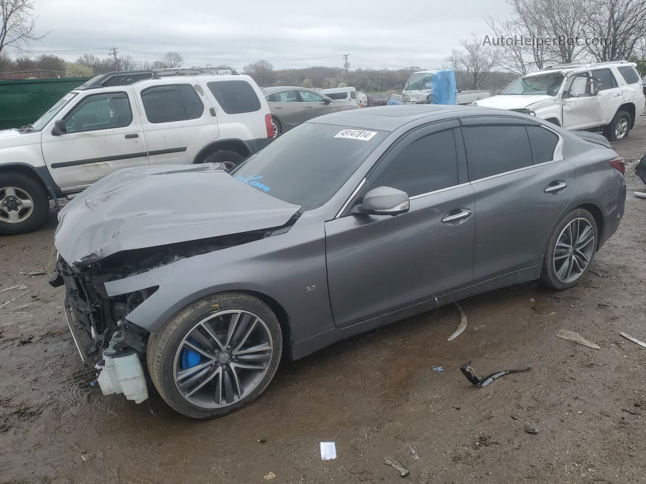 2015 Infiniti Q50 Base Gray vin: JN1BV7AP8FM340628