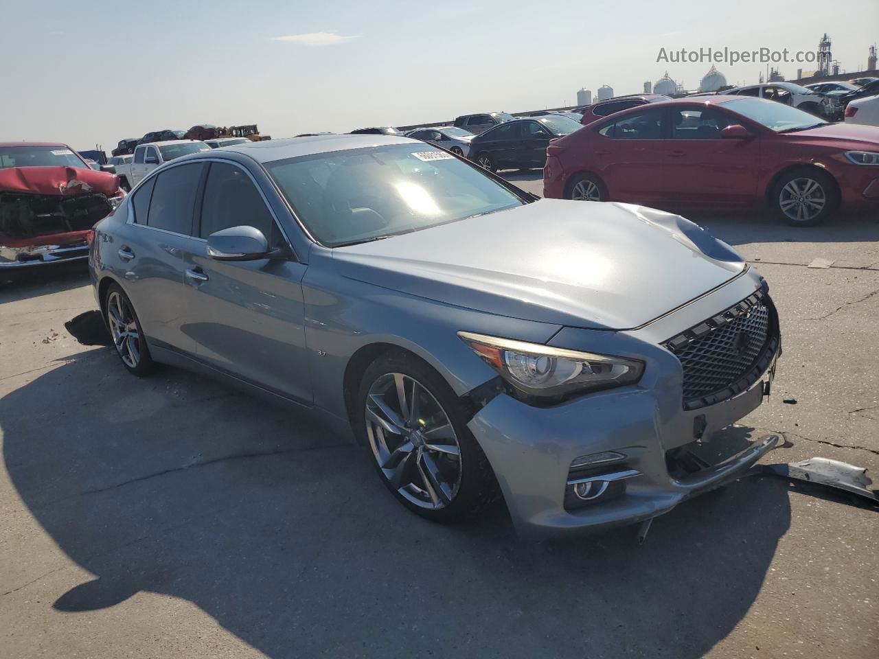 2015 Infiniti Q50 Base Серебряный vin: JN1BV7AP8FM354495