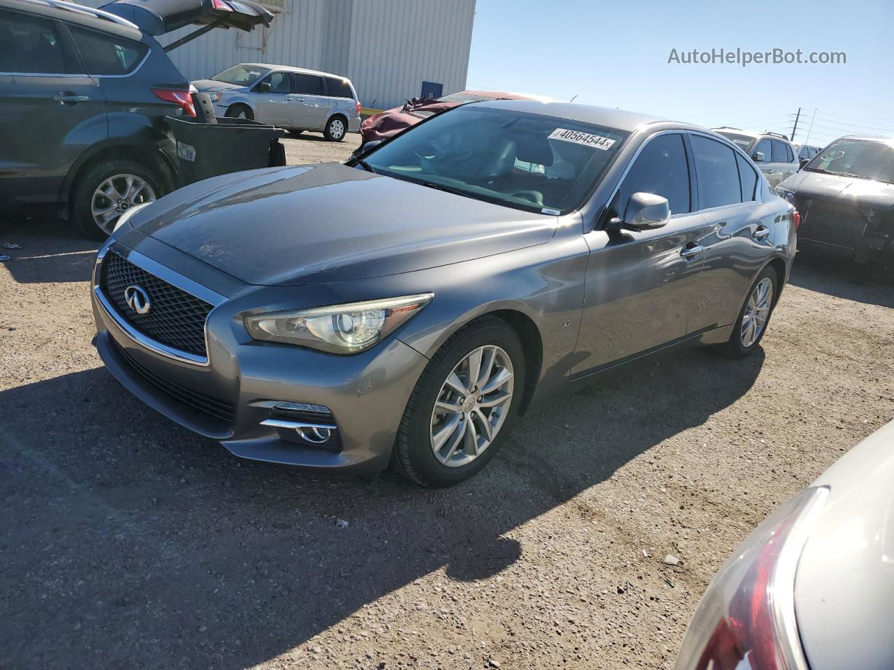 2015 Infiniti Q50 Base Charcoal vin: JN1BV7AP8FM358966