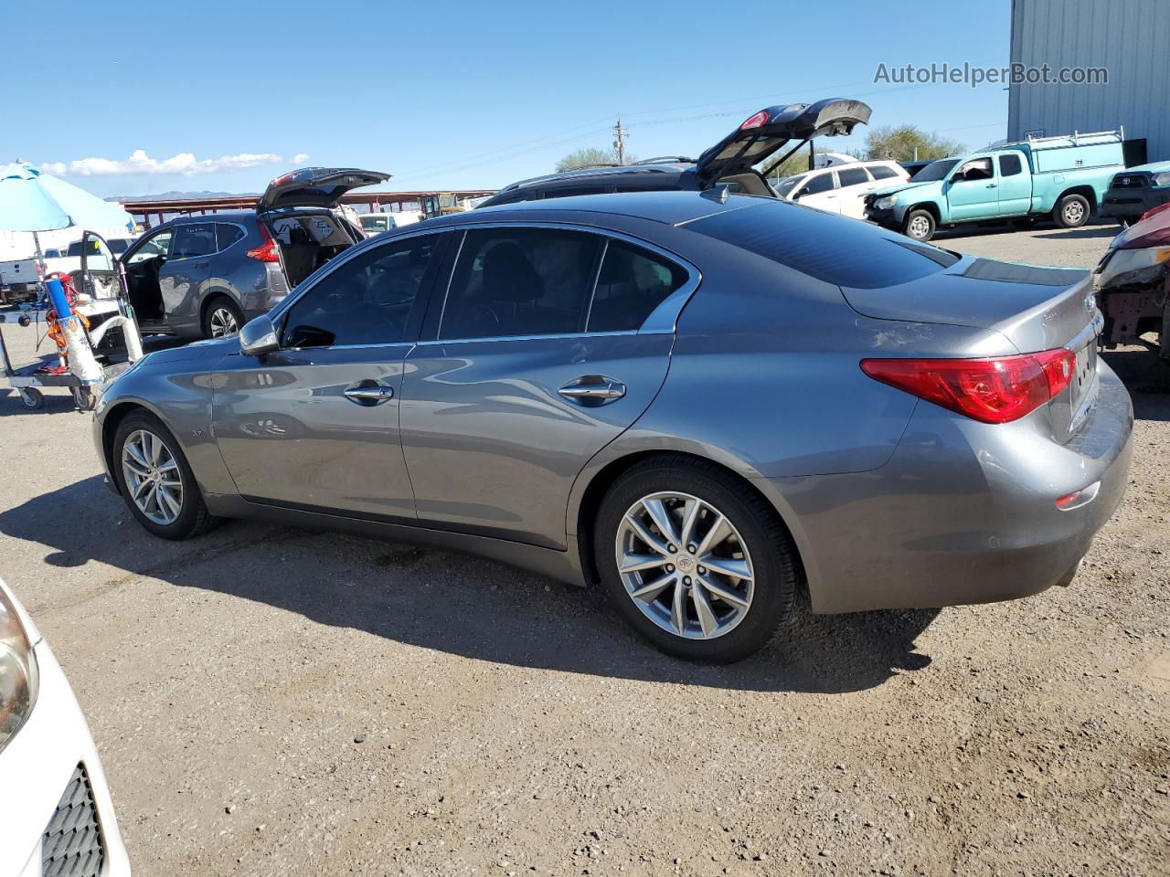 2015 Infiniti Q50 Base Charcoal vin: JN1BV7AP8FM358966