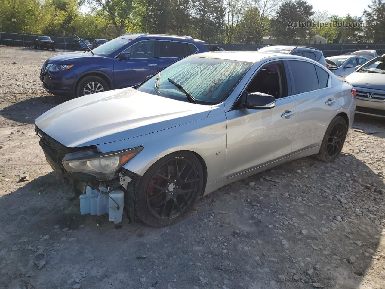 2014 Infiniti Q50 Base Silver vin: JN1BV7AP9EM678084