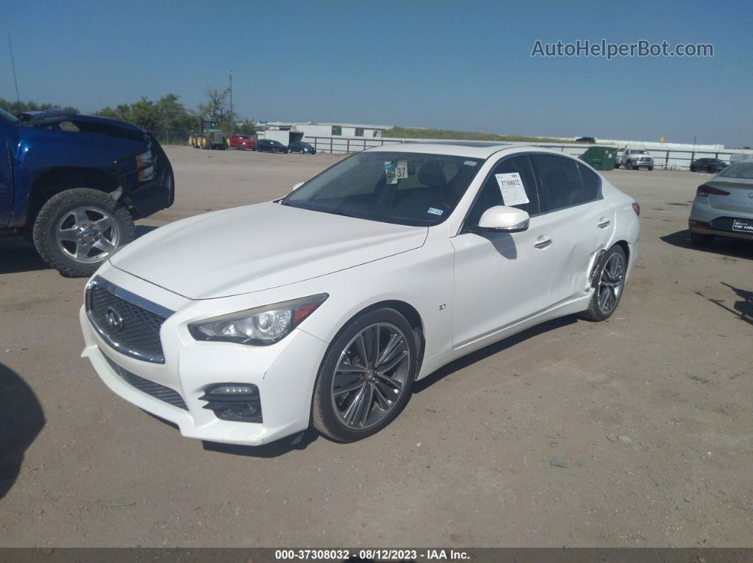 2014 Infiniti Q50 Sport White vin: JN1BV7AP9EM683611