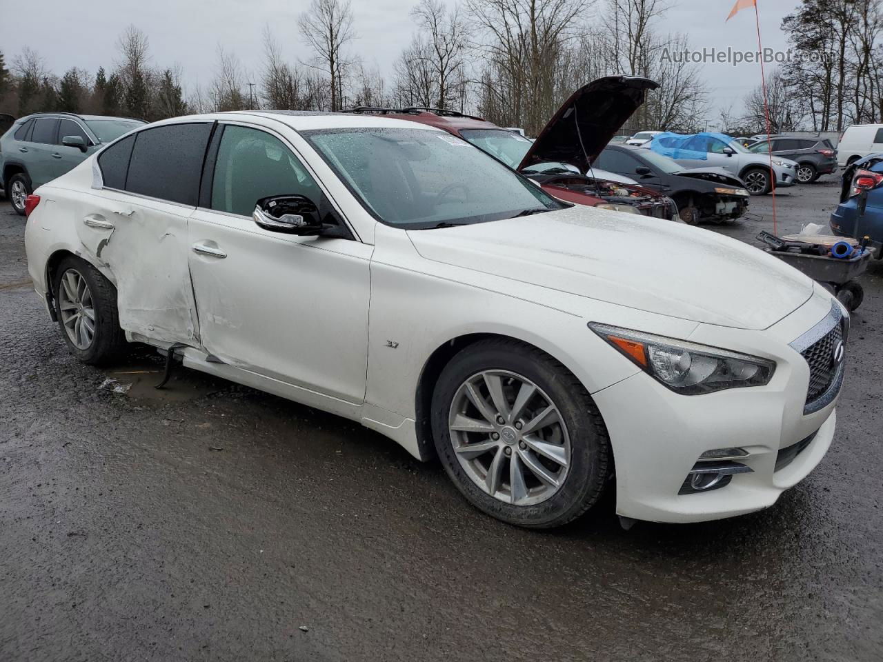 2014 Infiniti Q50 Base White vin: JN1BV7AP9EM686802