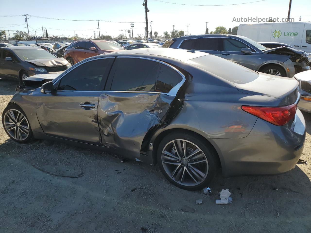 2014 Infiniti Q50 Base Gray vin: JN1BV7AP9EM691420