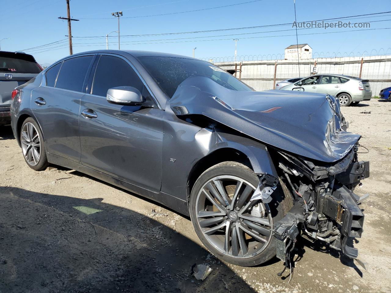 2014 Infiniti Q50 Base Gray vin: JN1BV7AP9EM691420