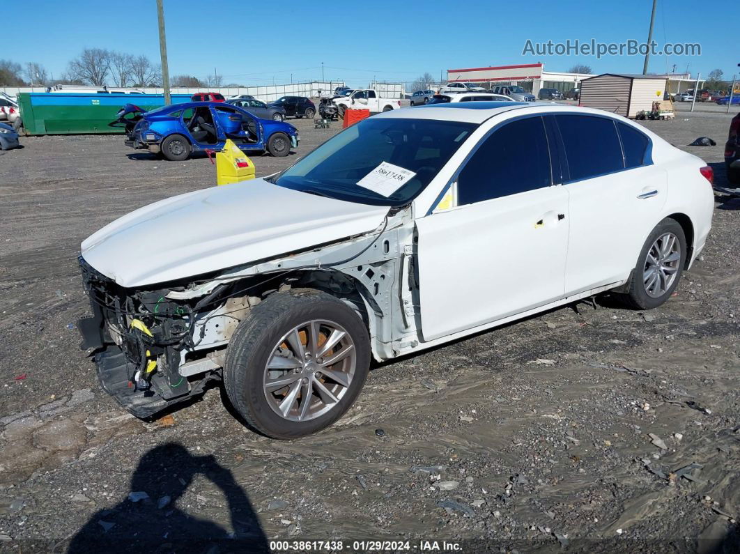 2015 Infiniti Q50 Premium White vin: JN1BV7AP9FM338287