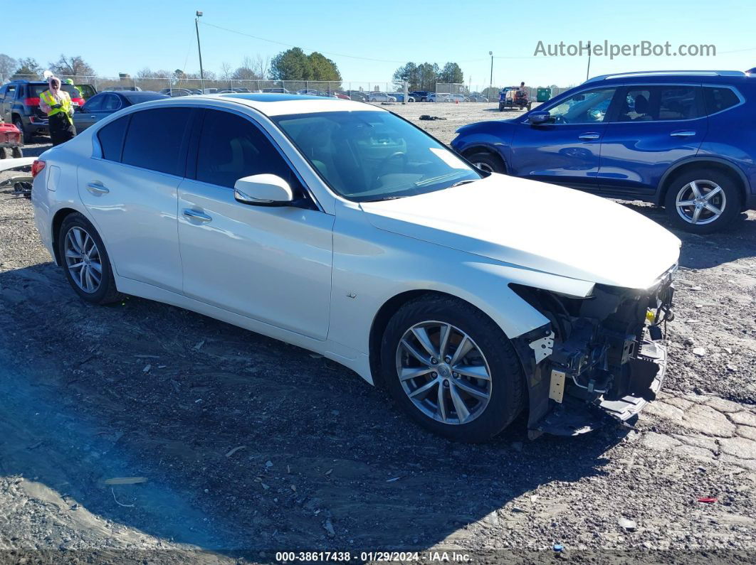 2015 Infiniti Q50 Premium White vin: JN1BV7AP9FM338287