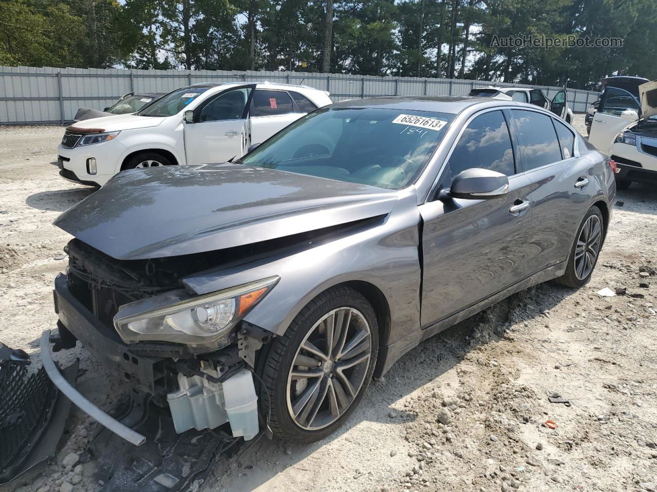 2014 Infiniti Q50 Base Gray vin: JN1BV7APXEM671841