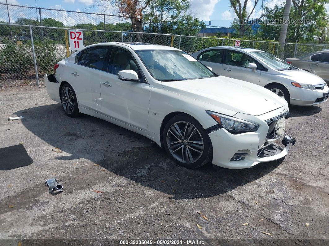 2014 Infiniti Q50 Premium White vin: JN1BV7APXEM680460