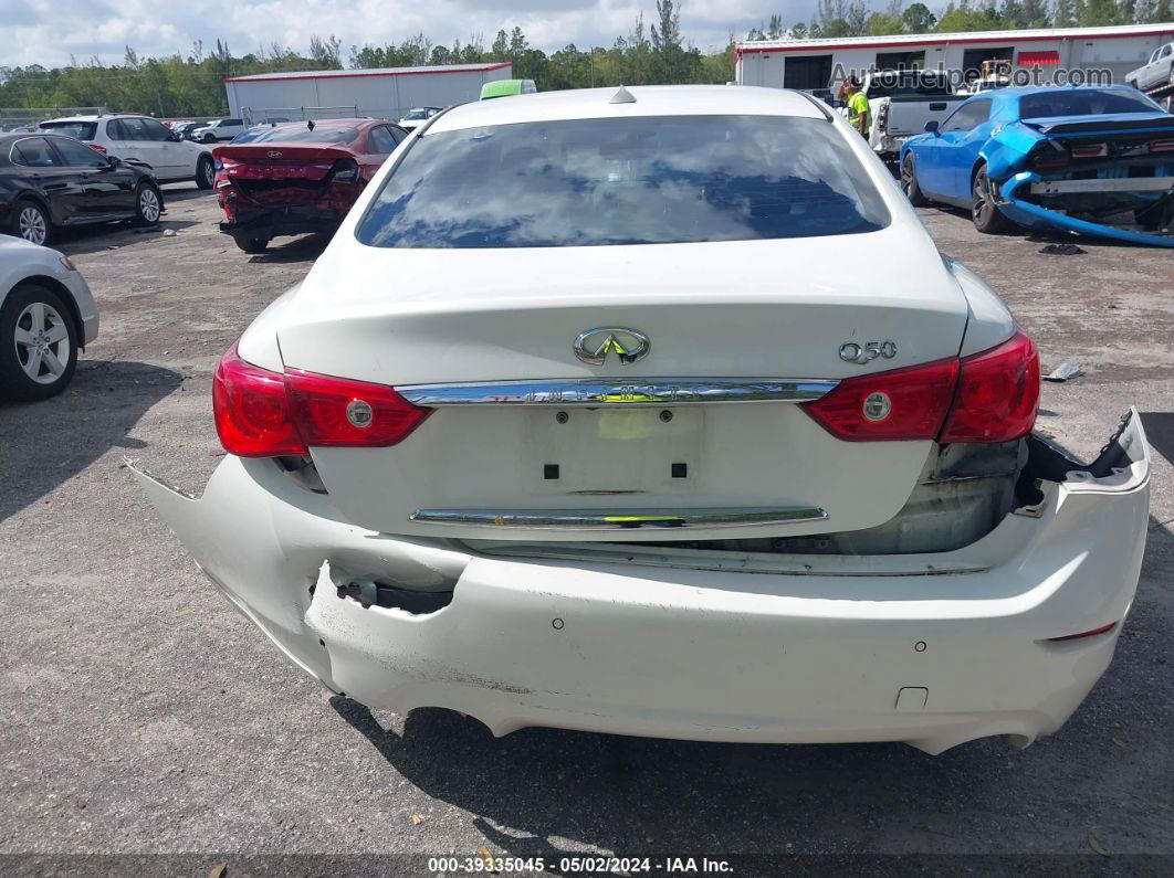 2014 Infiniti Q50 Premium White vin: JN1BV7APXEM680460