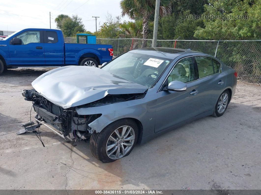 2015 Infiniti Q50 Premium/sport Light Blue vin: JN1BV7APXFM334314