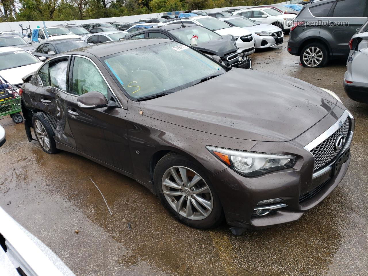 2014 Infiniti Q50 Base Brown vin: JN1BV7AR0EM689315