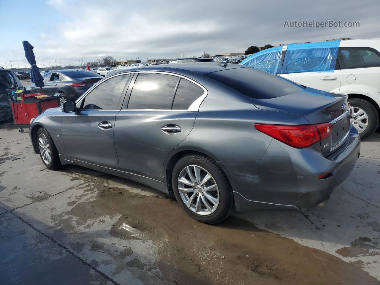 2014 Infiniti Q50 Base Gray vin: JN1BV7AR0EM691887