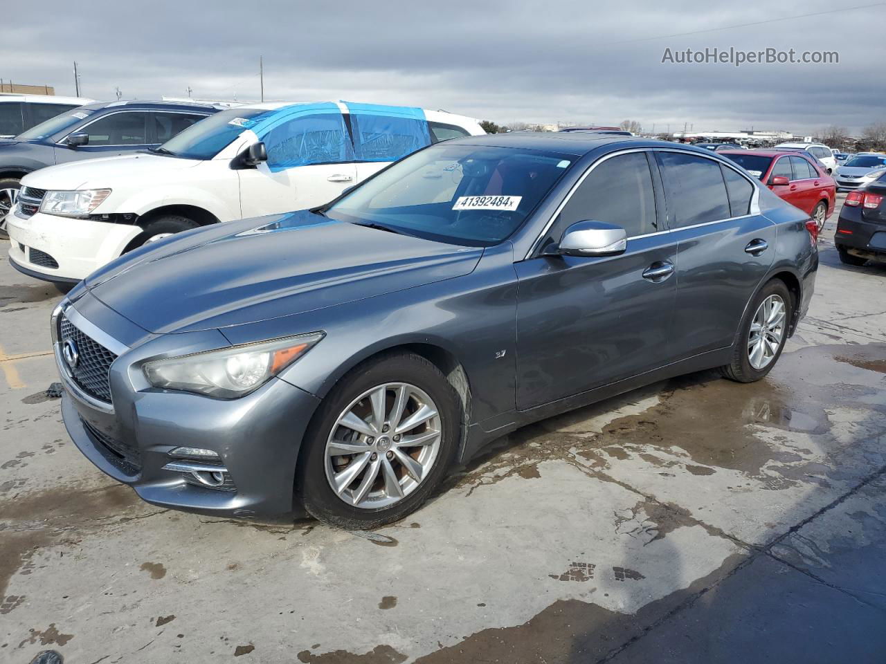 2014 Infiniti Q50 Base Gray vin: JN1BV7AR0EM691887