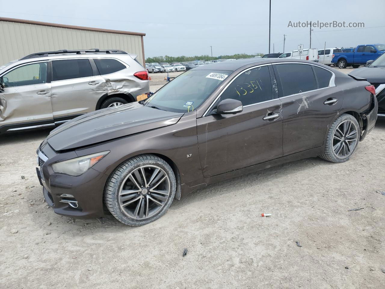 2014 Infiniti Q50 Base Brown vin: JN1BV7AR0EM697415