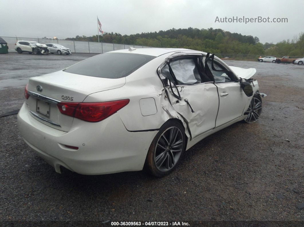 2014 Infiniti Q50 Sport White vin: JN1BV7AR0EM698466