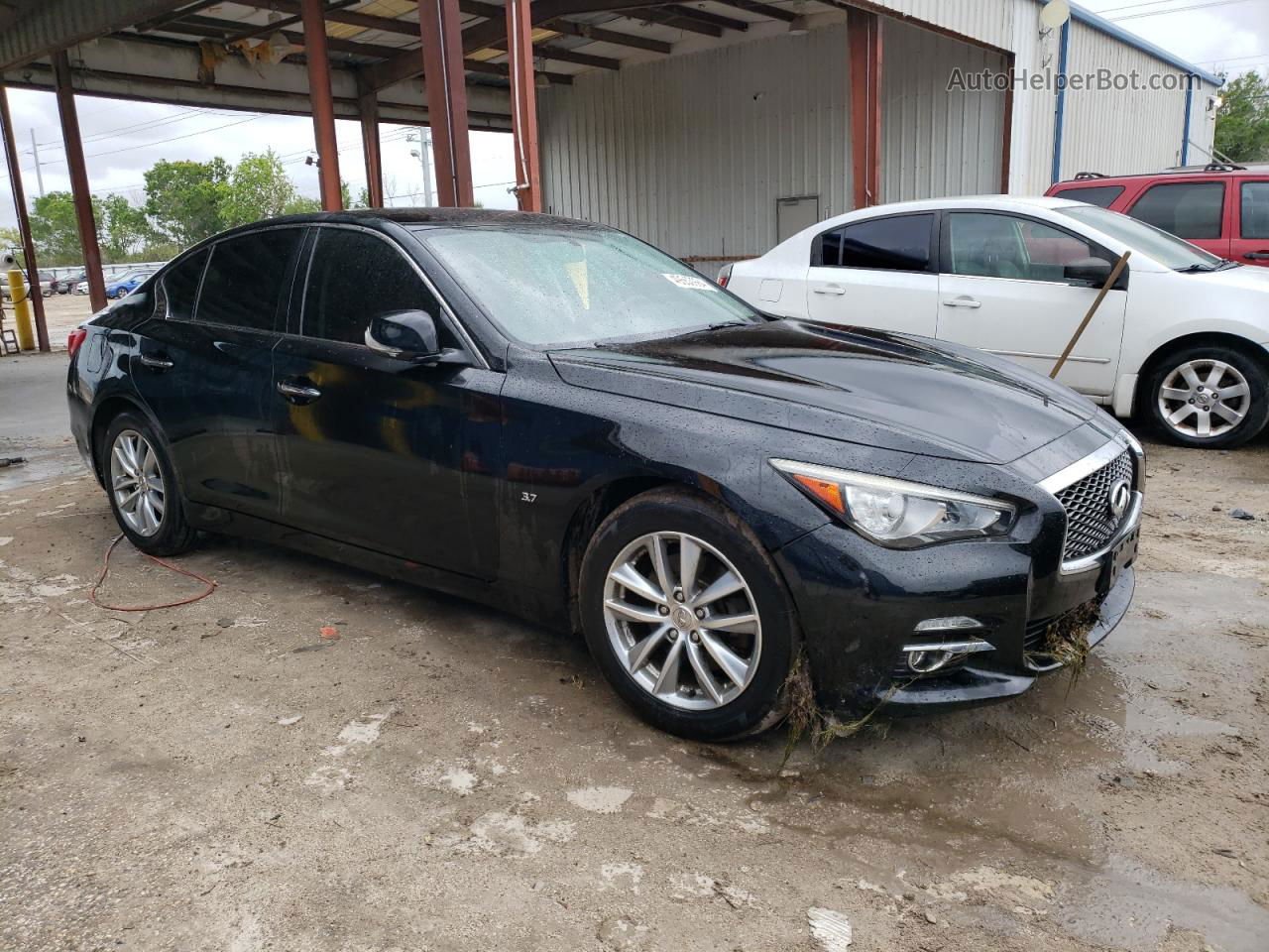 2014 Infiniti Q50 Base Black vin: JN1BV7AR0EM703343