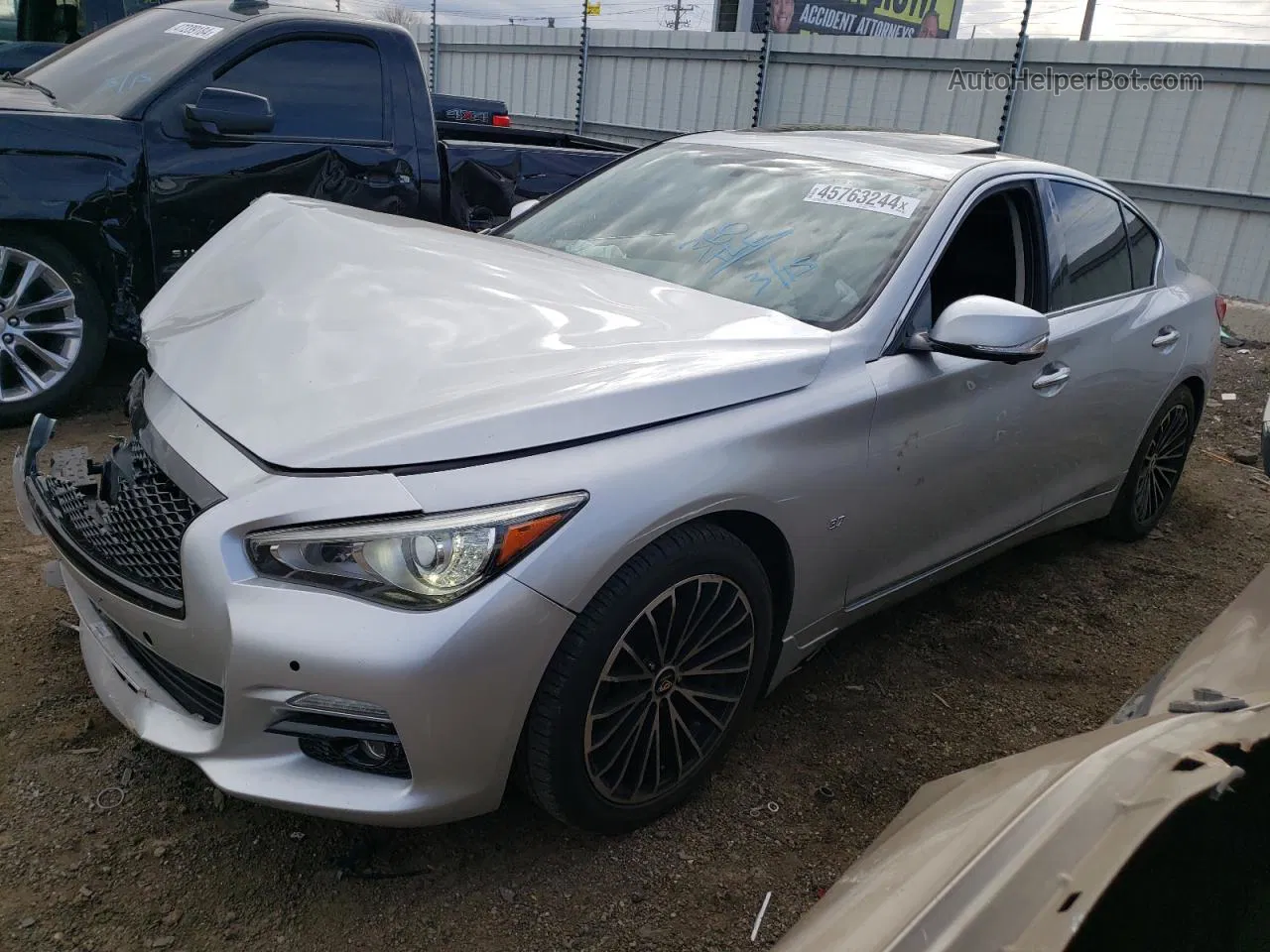 2014 Infiniti Q50 Base Silver vin: JN1BV7AR0EM703536