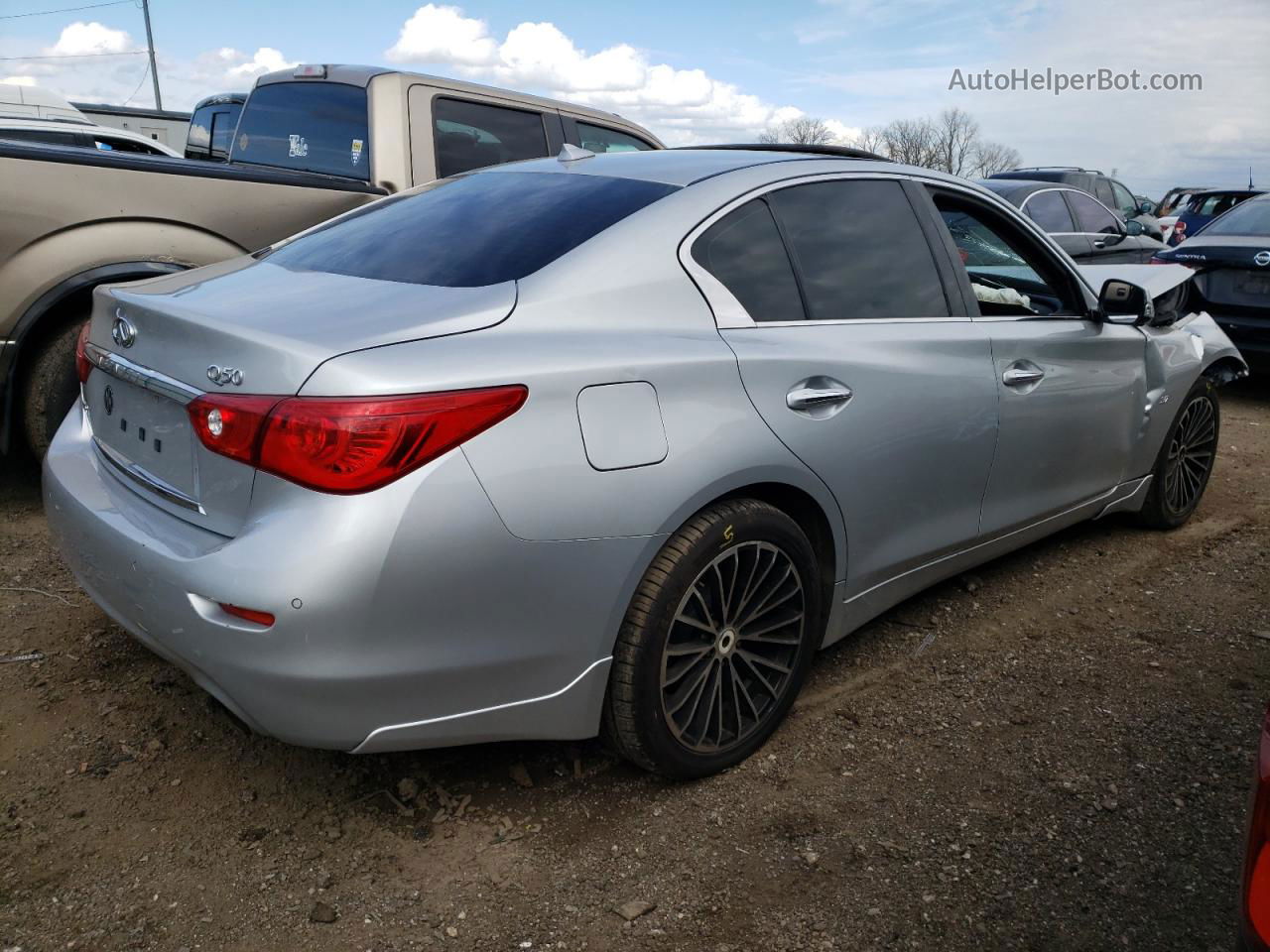 2014 Infiniti Q50 Base Silver vin: JN1BV7AR0EM703536