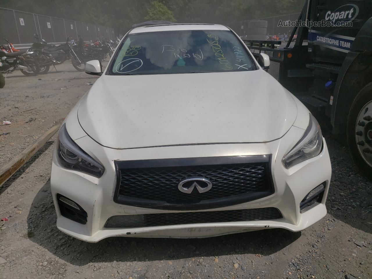 2015 Infiniti Q50 Base White vin: JN1BV7AR0FM411922