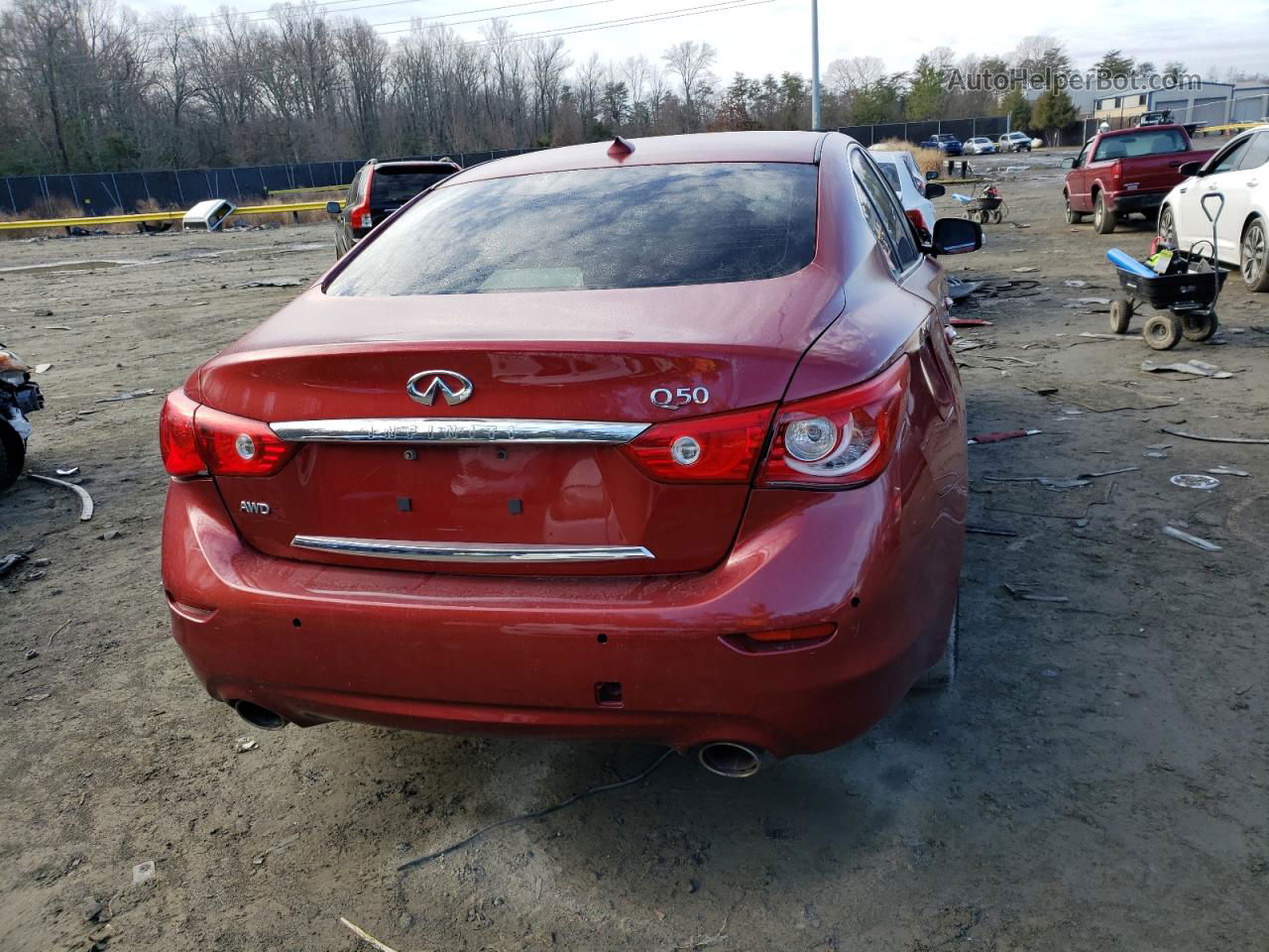 2014 Infiniti Q50 Base Red vin: JN1BV7AR1EM682986