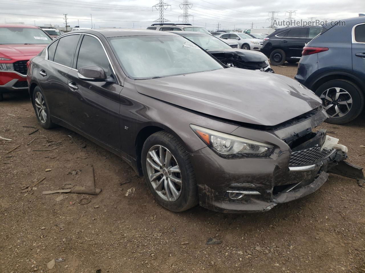 2014 Infiniti Q50 Base Gray vin: JN1BV7AR1EM685824