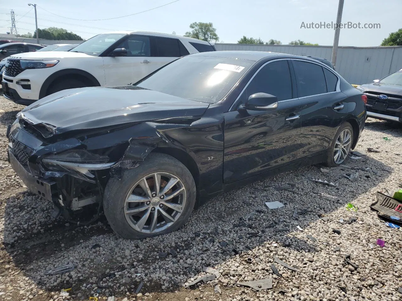 2014 Infiniti Q50 Base Black vin: JN1BV7AR1EM695608