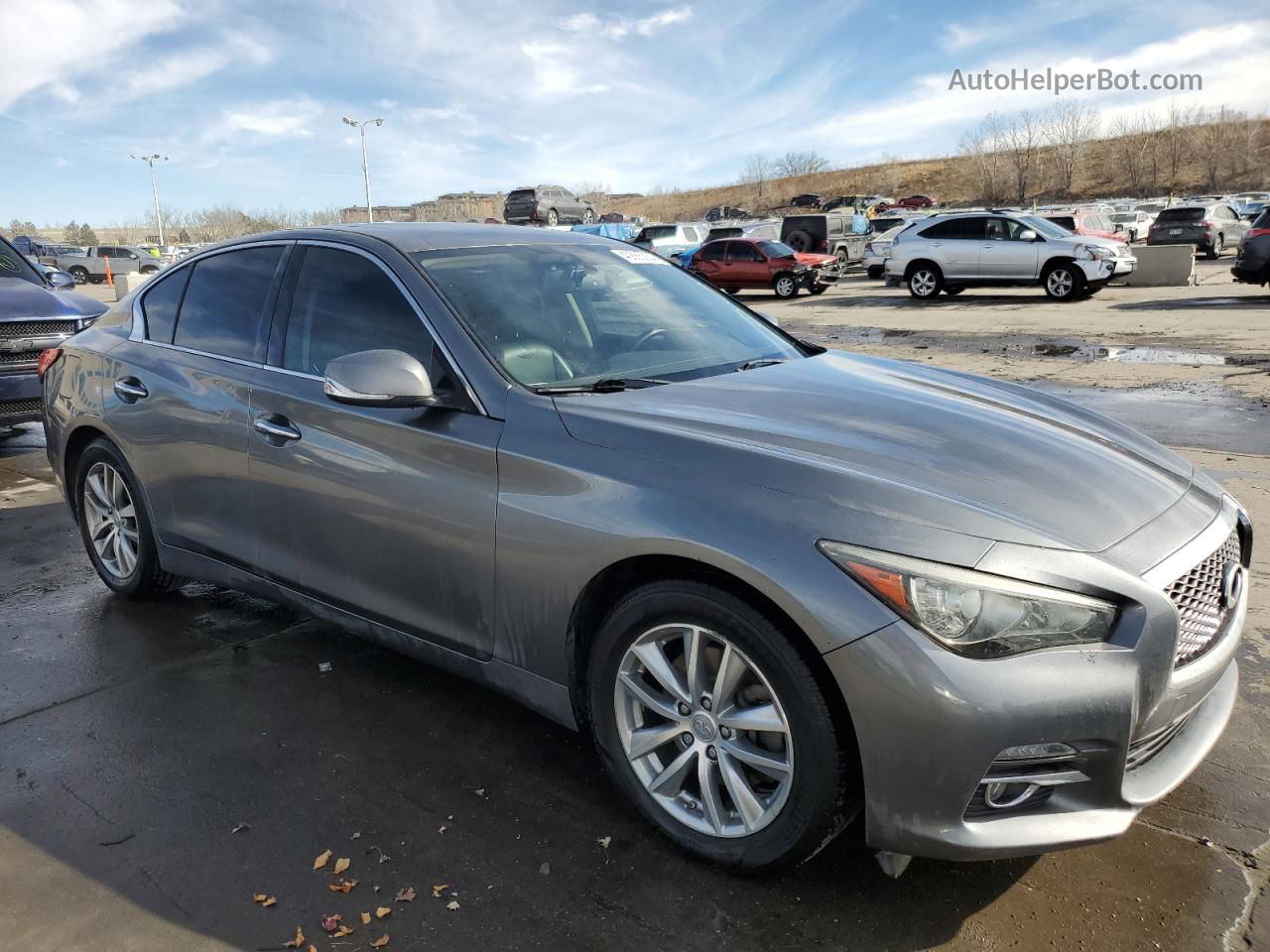 2014 Infiniti Q50 Base Gray vin: JN1BV7AR1EM703870