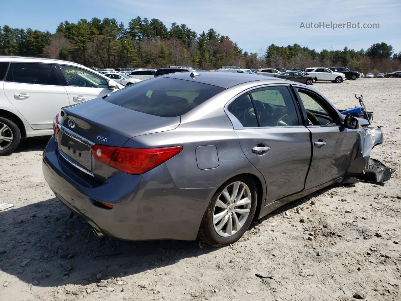 2015 Infiniti Q50 Base Gray vin: JN1BV7AR1FM398565