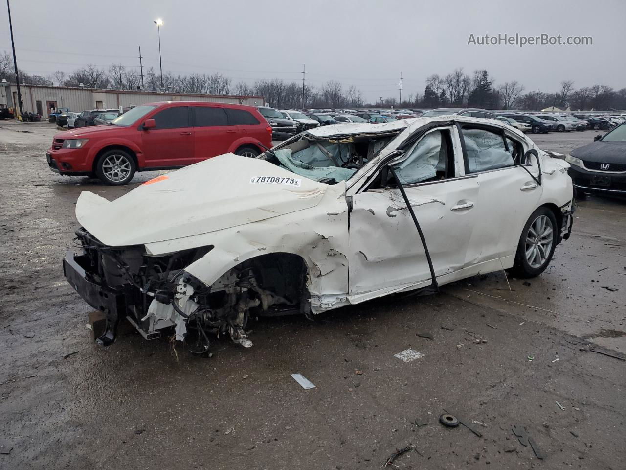 2015 Infiniti Q50 Base White vin: JN1BV7AR1FM415655