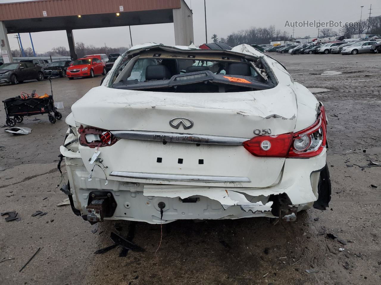 2015 Infiniti Q50 Base White vin: JN1BV7AR1FM415655