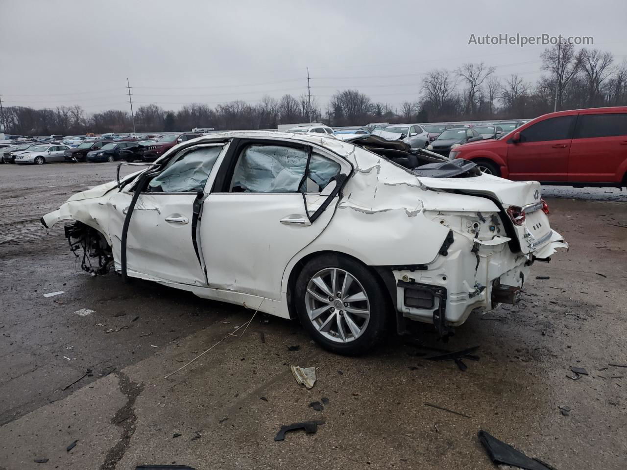 2015 Infiniti Q50 Base White vin: JN1BV7AR1FM415655