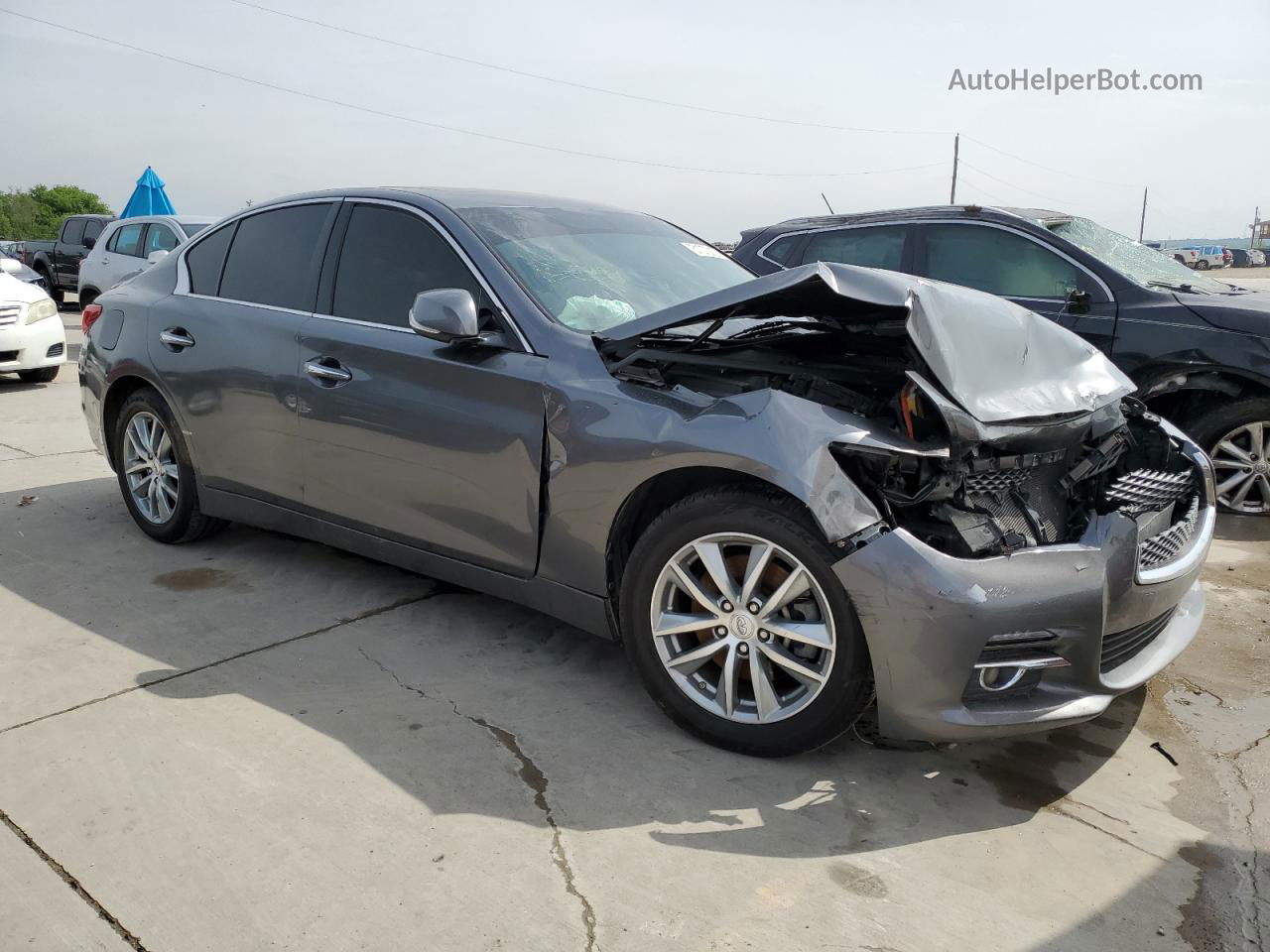 2015 Infiniti Q50 Base Gray vin: JN1BV7AR1FM417986