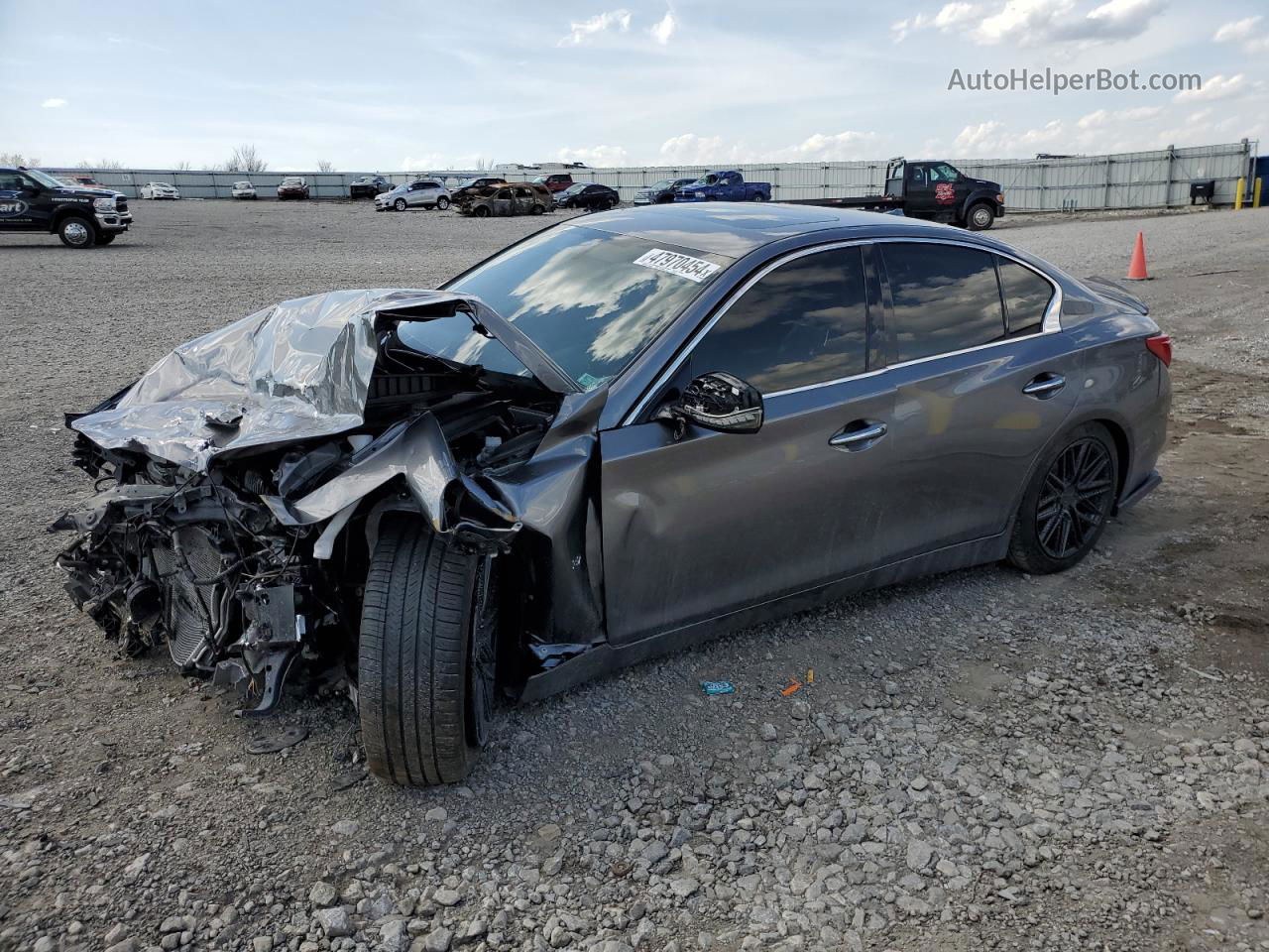 2015 Infiniti Q50 Base Gray vin: JN1BV7AR1FM421827