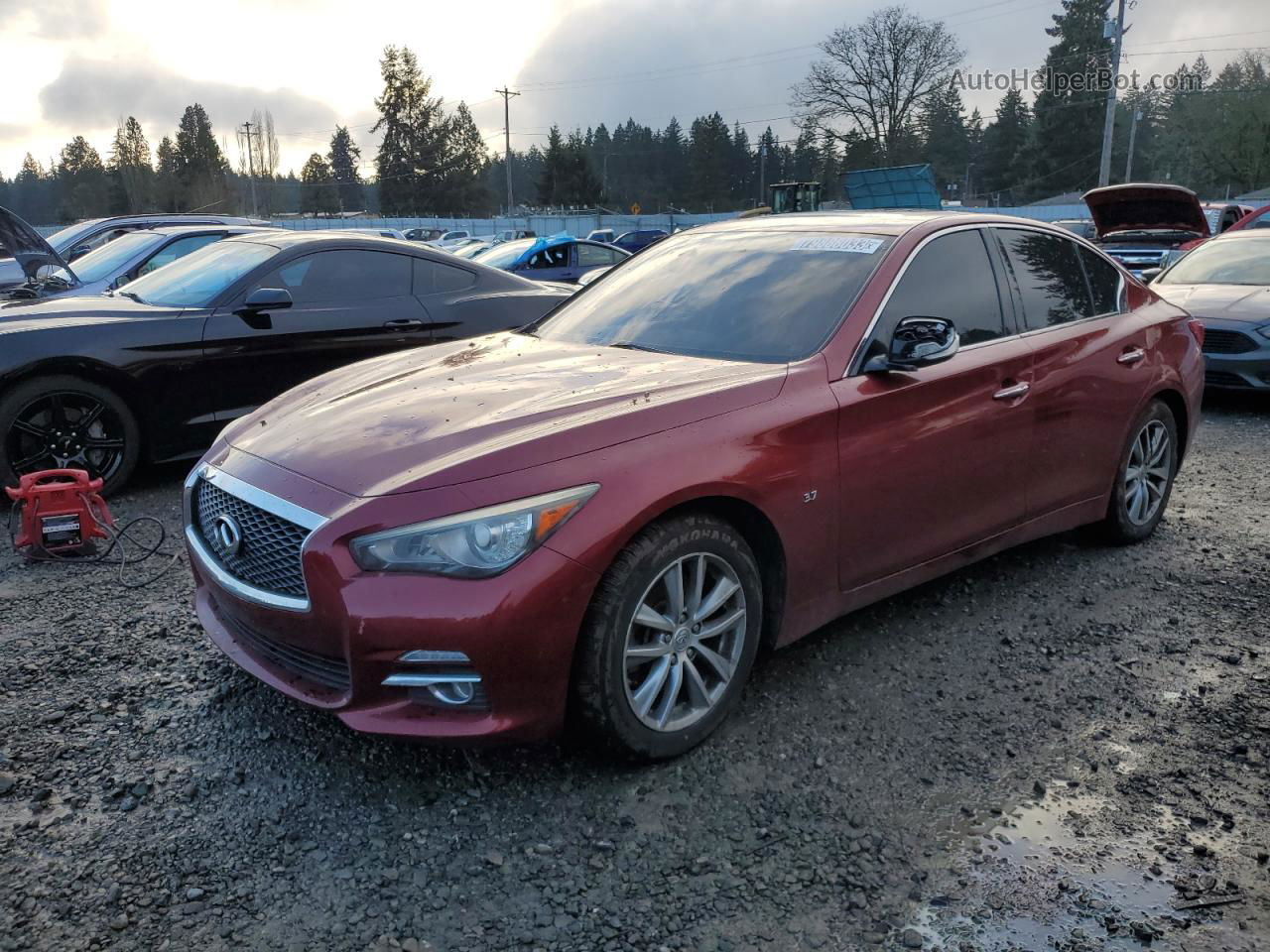 2014 Infiniti Q50 Base Red vin: JN1BV7AR2EM681488