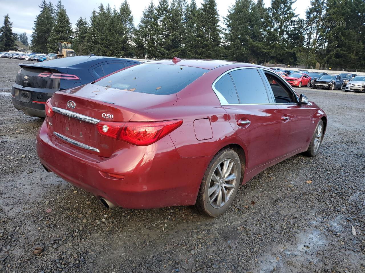 2014 Infiniti Q50 Base Красный vin: JN1BV7AR2EM681488