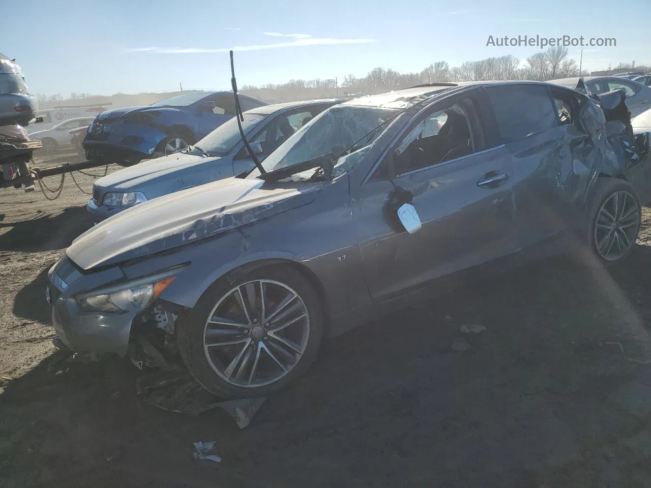 2014 Infiniti Q50 Base Серый vin: JN1BV7AR2EM682317