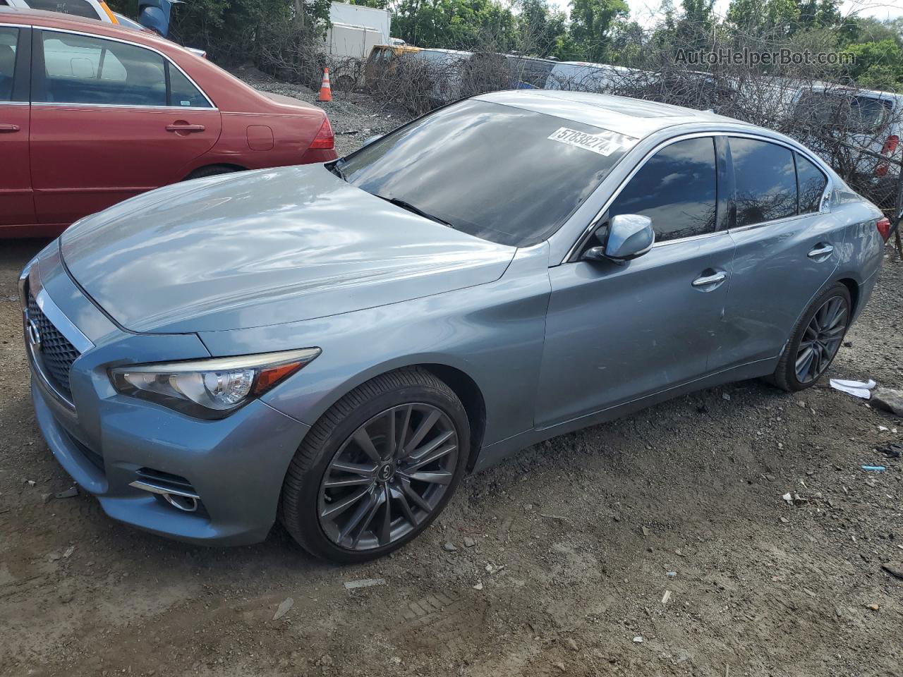 2014 Infiniti Q50 Base Gray vin: JN1BV7AR2EM682950