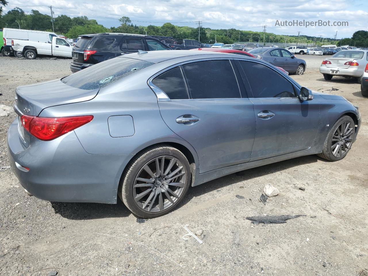 2014 Infiniti Q50 Base Gray vin: JN1BV7AR2EM682950